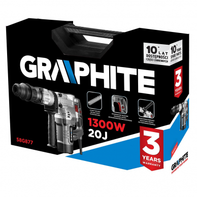 Griovimo plaktukas GRAPHITE 58G877, 1,3 kW, SDS Max 5