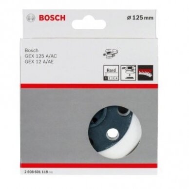 Guminis šlifavimo diskas Bosch, D 125mm, kietas, 2608601119 1