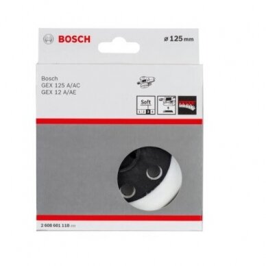 Guminis šlifavimo diskas Bosch, D 125mm, minkštas, 2608601118 1