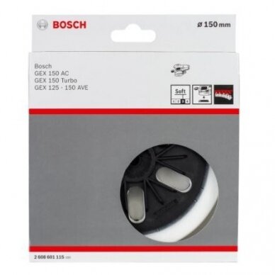 Guminis šlifavimo diskas Bosch, D 150mm, minkštas, 2608601115 1