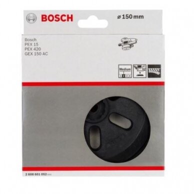 Guminis šlifavimo diskas Bosch, vid. kiet., D 150mm, 1 vnt., 2608601052 1