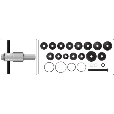 Guolių presavimo komplektas | 23 vnt. (YT-2541) 1