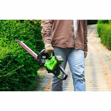 GYVATVORIŲ GENĖTUVAS Greenworks GD40HT66, 66cm, 40V, (tik įrankis) 1