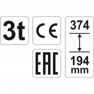 Hidraulinis cilindrinis domkratas Yato YT-17001, 3T