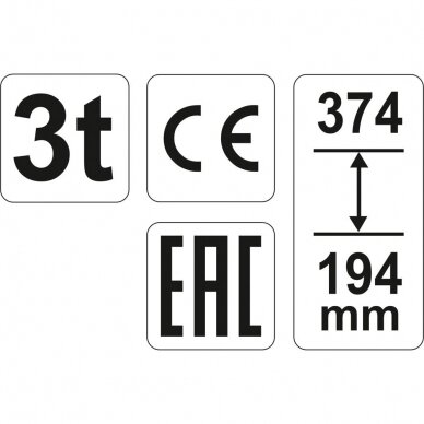 Hidraulinis cilindrinis domkratas Yato YT-17001, 3T 1