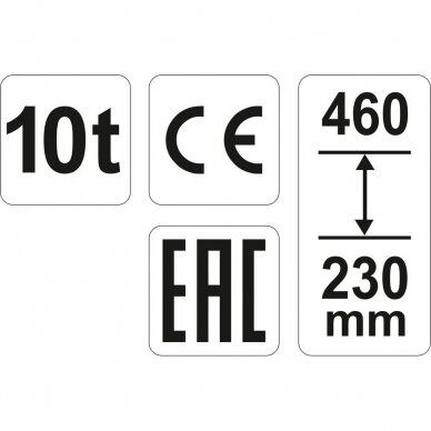 Hidraulinis cilindrinis domkratas Yato YT-17004, 10T 1