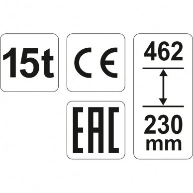 Hidraulinis cilindrinis domkratas Yato YT-17006, 15T 1