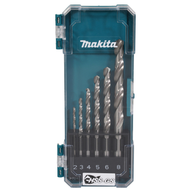 HSS-GS metalo grąžtų rinkinys Makita D-78352, 6vnt (2,3,4,5,6,8mm)