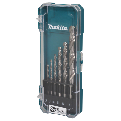 HSS-GS metalo grąžtų rinkinys Makita D-78352, 6vnt (2,3,4,5,6,8mm) 1