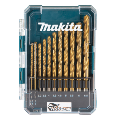 HSS-TiN metalo grąžų rinkinys iš 13 vnt. Makita D-72855