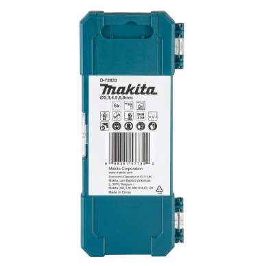 HSS-TiN metalo grąžų rinkinys iš 6 vnt. Makita D-72833 1