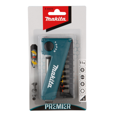 Sukimo antgalių komplektas Makita E-03573, Impact Premier 11 vnt. 2