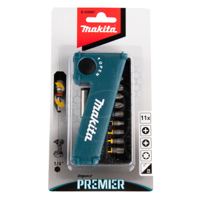 Sukimo antgalių komplektas Makita E-03567, Impact Premier 11 vnt. 2