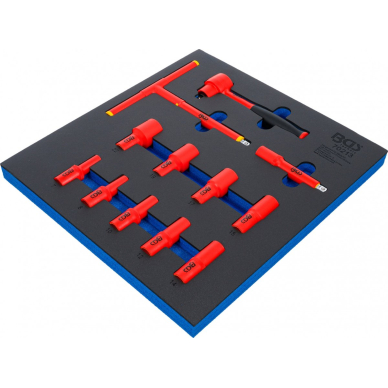 Įrankių dėklas 2/3: VDE įrankių rinkinys | 10 mm (3/8") | 7 - 22 mm | 12 vnt. (70213)