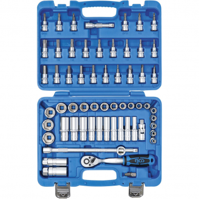 Įrankių ir galvučių komplektas BGS-technic, 10 mm (3/8"), coliniai dydžiai, 61 vnt. 3