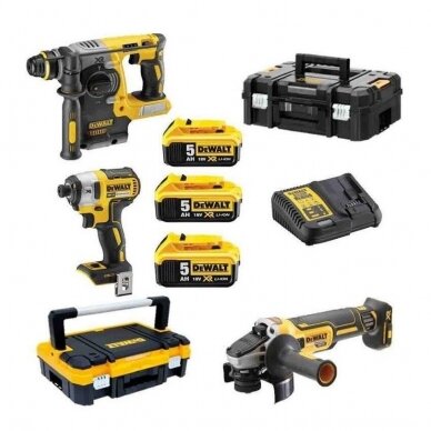 Įrankių rinkinys DeWalt DCK305P3T-QW (DCH273 + DCG405N + DCF887N), 18V, 3x5,0Ah