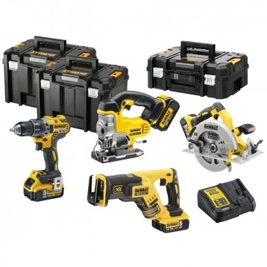 Įrankių rinkinys DeWalt DCK421P3T-QW, (DCD791 + DCS570 + DCS331 + DCS367), 18 V, 3x5.0 Ah