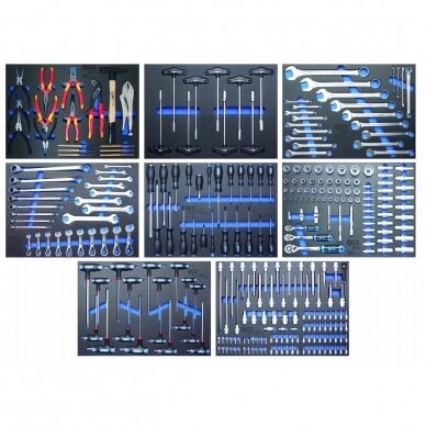 Įrankių spintelė su ratukais BGS-technic, 8 stalčiai su 296 įrankiais 2