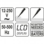 Skaitmeninis įtampos testeris - atsuktuvas Yato YT-2861, 12-220V