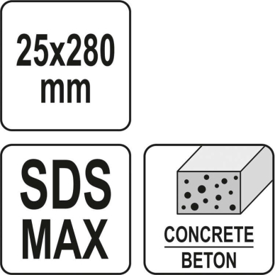 Kaltas plokščias | asfaltui ir betonui | 25 x 280 mm | SDS - Max (YT-47341) 1