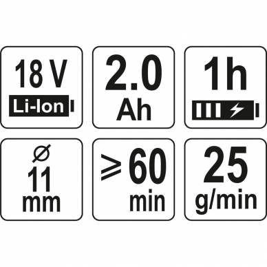 Akumuliatorinis klijavimo pistoletas Yato, 18 V, 2.0 Ah 4