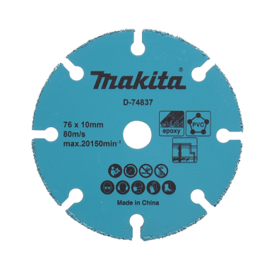 Kietmetalio diskas su kietmetalio abrazyvu, 76mm Makita D-74837