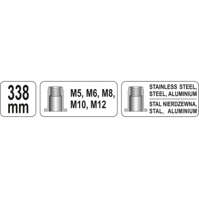 Kniediklis srieginėms kniedėms (M5-M12) 1