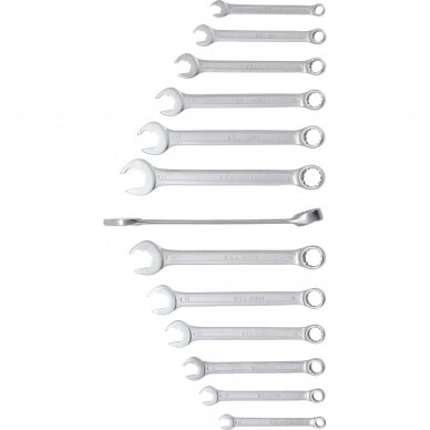 Kombinuotų raktų rinkinys BGS-technic, atviras galas su terkšlės funkcija 8 - 21 mm, 13 vnt. 1