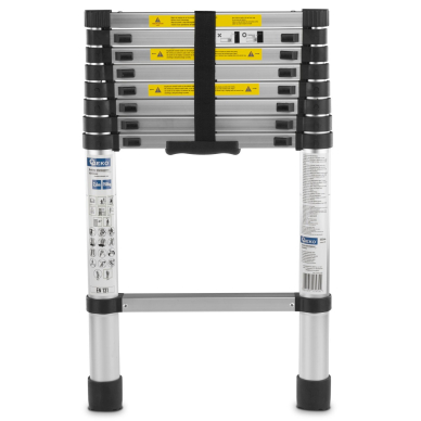 Kopėčios teleskopinės aliumininės 2,60m 150kg 1