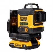 Kryžminis lazerinis nivelyras DeWalt DCLE34031D1-QW, 18V, 1x2,0 Ah, žalias