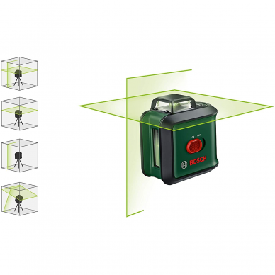 Kryžminių linijų lazeris su priedais BOSCH UniversalLevel 360set+MM3 1