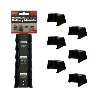 Laikikliai StealthMounts BM-MW12-BLK-6, skirti "Milwaukee M12" 12V, 6 vnt.