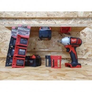 Laikikliai StealthMounts BM-MW18-RED-6, skirti "Milwaukee M18" 18V, 6 vnt. 2