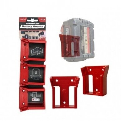 Laikikliai StealthMounts BM-MW18-RED-6, skirti "Milwaukee M18" 18V, 6 vnt.