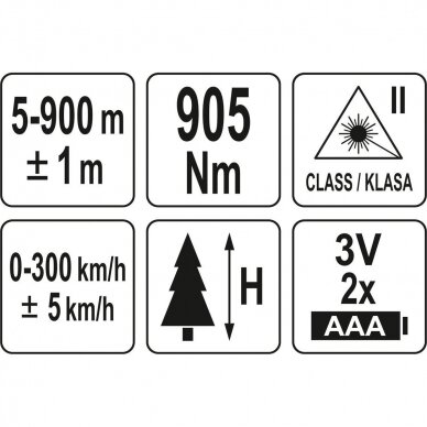 Lazerinis atstumo matuoklis Yato, 900 m 7