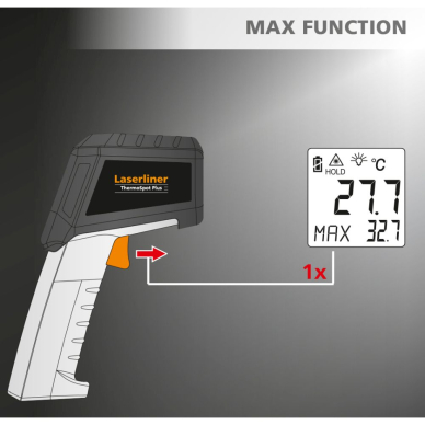 Lazerinis termometras Laserliner ThermoSpot Plus 082.042A, -38°C ... 600°C 5