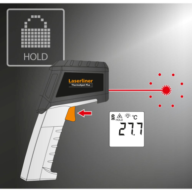 Lazerinis termometras Laserliner ThermoSpot Plus 082.042A, -38°C ... 600°C 6