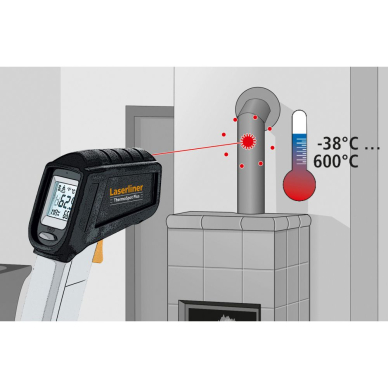 Lazerinis termometras Laserliner ThermoSpot Plus 082.042A, -38°C ... 600°C 8