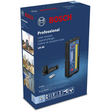 Lazerio spindulio imtuvas Bosch LR 45 2x1.5V 2