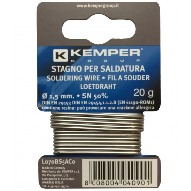 Lydmetalis „KEMPER" 1,5 mm 20 g SN 50%