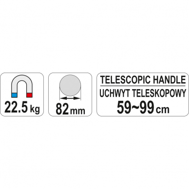 Teleskopinis magnetinis surinkėjas Yato, 590 - 990 mm 2