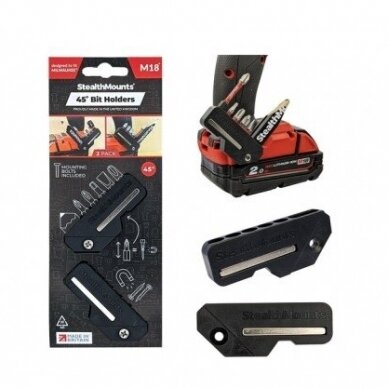 Magnetinių antgalių laikiklis StealthMounts BH-M18-45-BLK, skirtas ,,Milwaukee M18" įrankiams