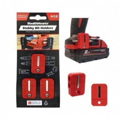 Magnetinių antgalių laikiklis StealthMounts BH-M18-S-RED, skirtas ,,Milwaukee M18" įrankiams