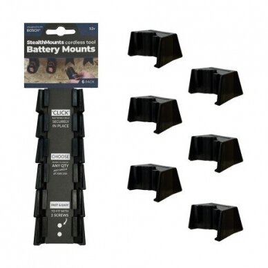 Laikikliai StealthMounts BM-BO108-BLK-6, skirti "Bosch" akumuliatoriams 12V, 6vnt.