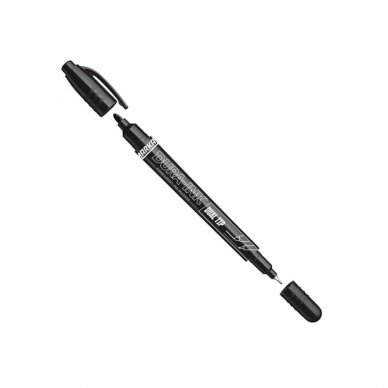 Markeris DURA-INK Dual Tip, 0.7 MM, Juod