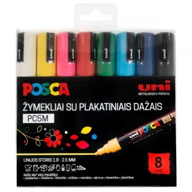 Markerių rinkinys Posca PC-5M, 8vnt.