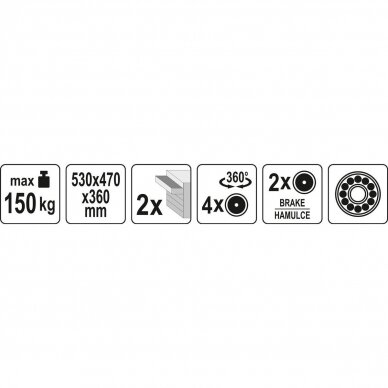 Įrankių kėdutė su 2 stalčiais Yato YT-08790 5