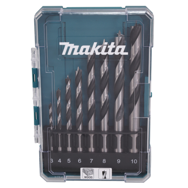 Medžio grąžtų rinkinys Makita D-77257, 8 dalių, (3,4,5,6,7,8,9,10mm)