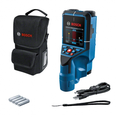 Metalo ir medienos ieškiklis Bosch D-tect 200 C, 12 V, 4xAA