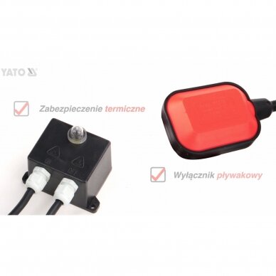 Nešvaraus vandens siurblys Yato, ketus, 750 W (YT-85350) 6